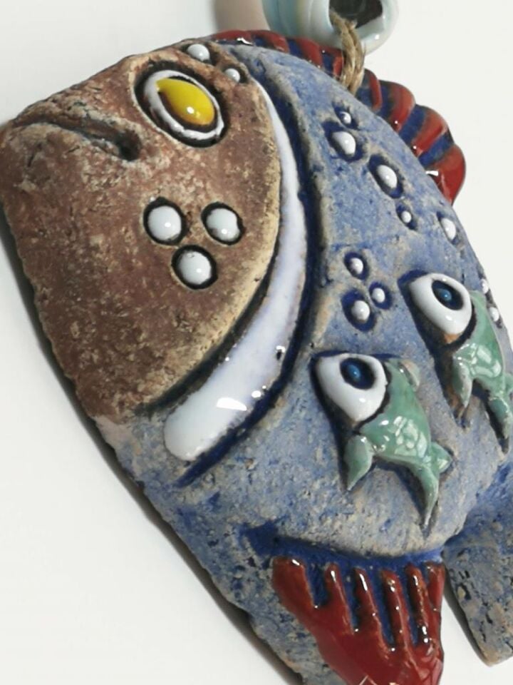 Özel Tasarım Mini Balık Nazarlık Seramik  Duvar Süsü