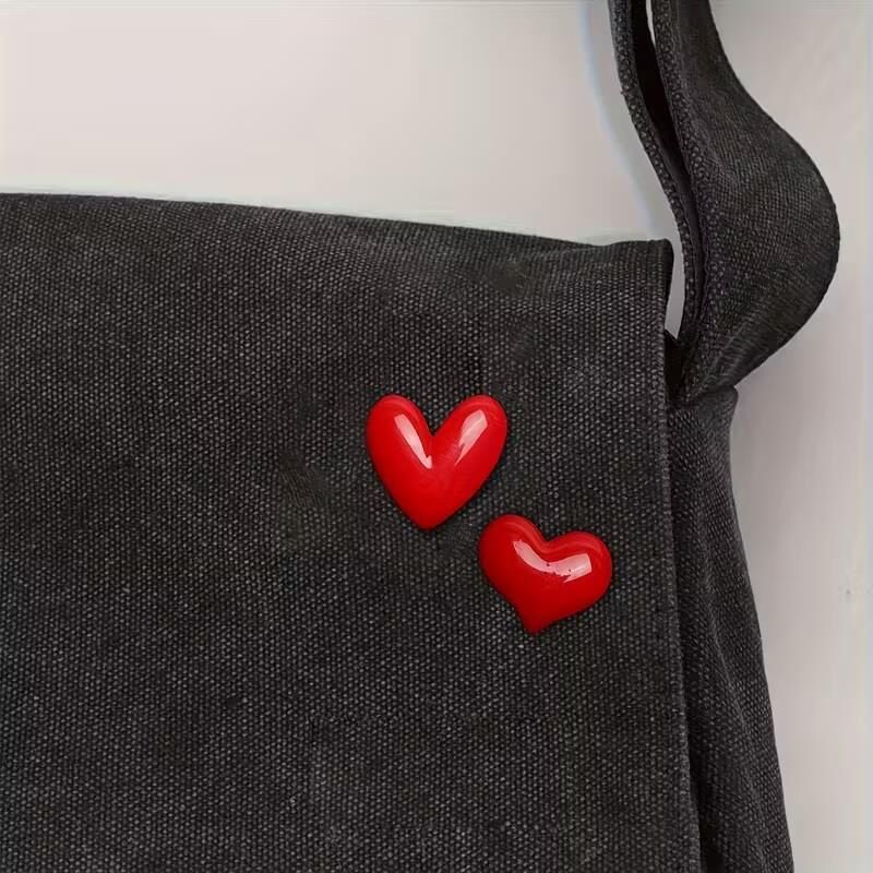 2'li Kalp Broş Set, Zarif ve Şık Kırmızı Aşk Broşu, Hafif ve Sevimli Aksesuar, Sırt Çantası, Şapka ve Giysi Aksesuarı,Parti,Buluşma,Mücevher Hediyesi İçin Uygun