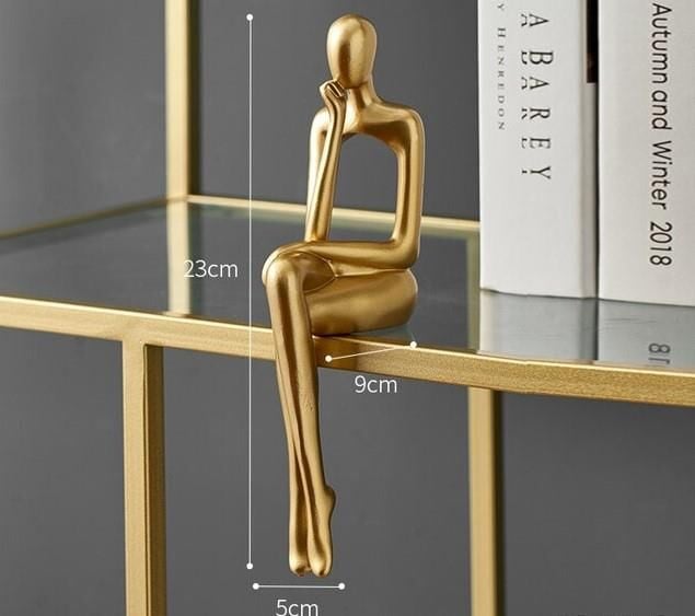 İskandinav Tarz Dekoratif 1 Adet Tekli Soyut Düşünen Heykel Biblo Ev Dekorasyon Raf Dekoru Oturma Odası Aksesuar