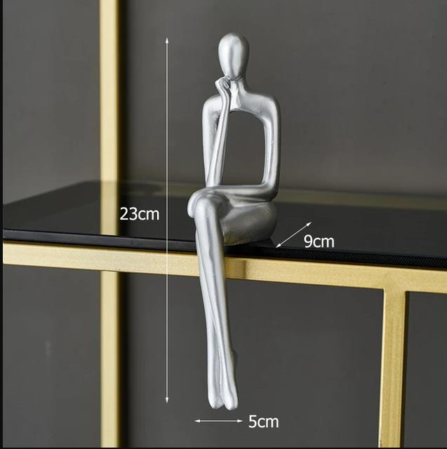 İskandinav Tarz Dekoratif 1 Adet Tekli Soyut Düşünen Heykel Biblo Ev Dekorasyon Raf Dekoru Oturma Odası Aksesuar