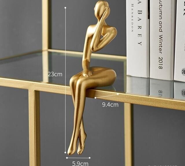 İskandinav Tarz Dekoratif 1 Adet Tekli Soyut Düşünen Heykel Biblo Ev Dekorasyon Raf Dekoru Oturma Odası Aksesuar Müzik Dinleyen