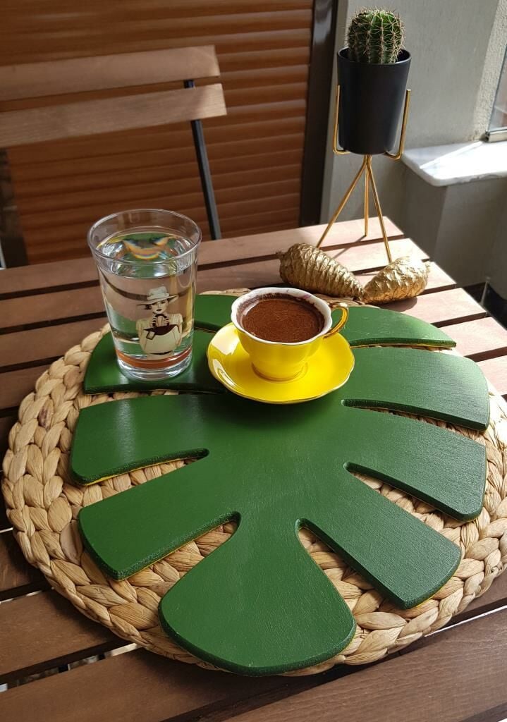 Yaprak Desenli Ahşap Supla