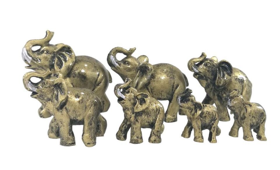 Yedili Uğurlu Fil Dekoratif Biblo