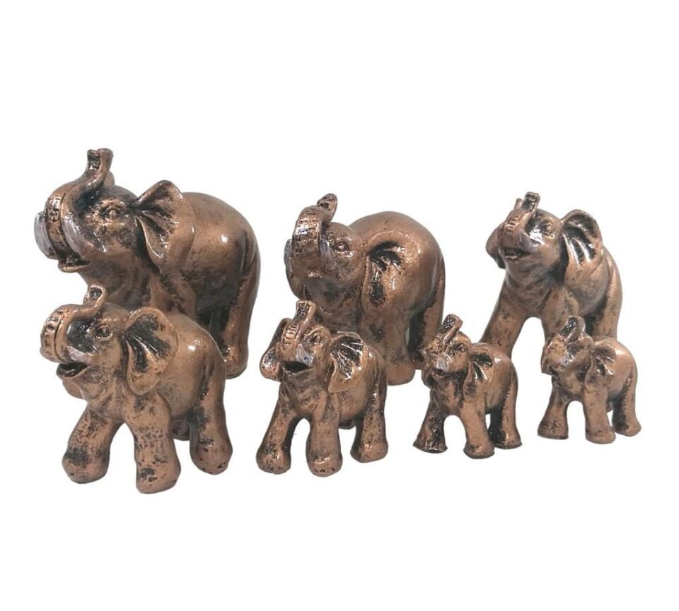 Yedili Uğurlu Fil Dekoratif Biblo