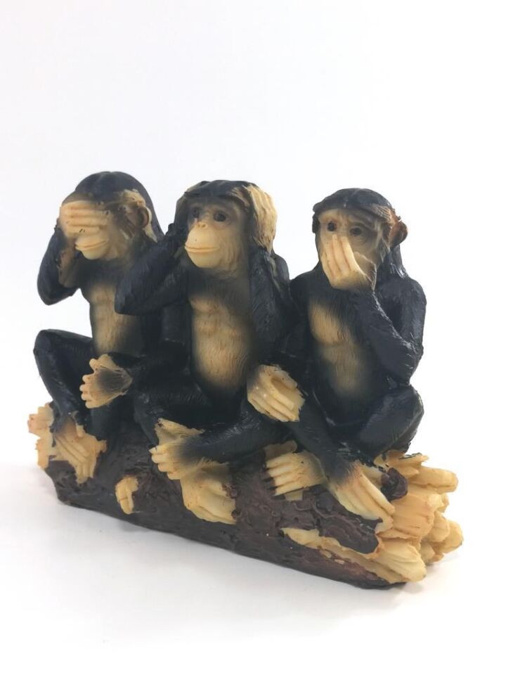 Dekoratif Üçlü Maymun Biblo Ev Dekoru