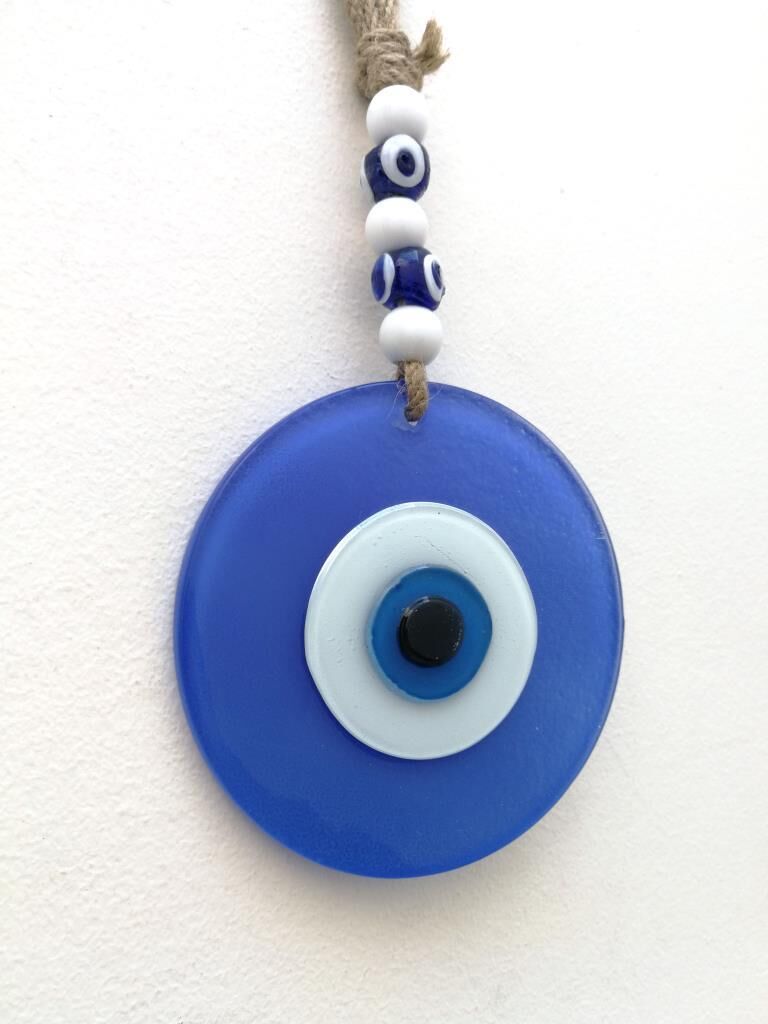 Renkli Cam Nazarlık Duvar Süsü Hediyelik Nazar Boncuğu