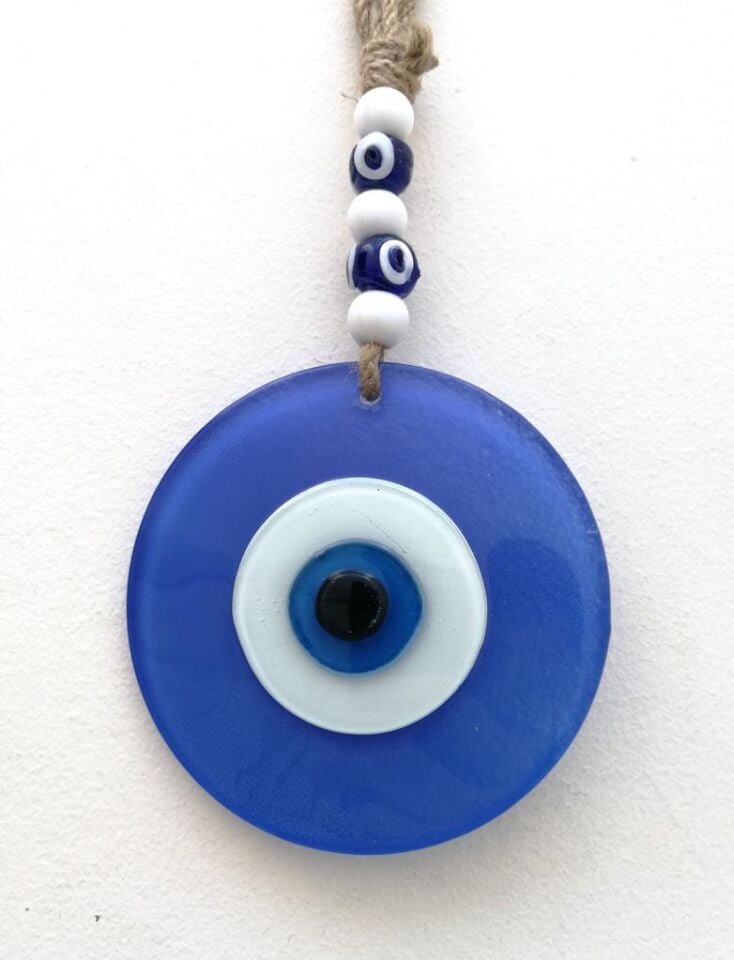 Renkli Cam Nazarlık Duvar Süsü Hediyelik Nazar Boncuğu