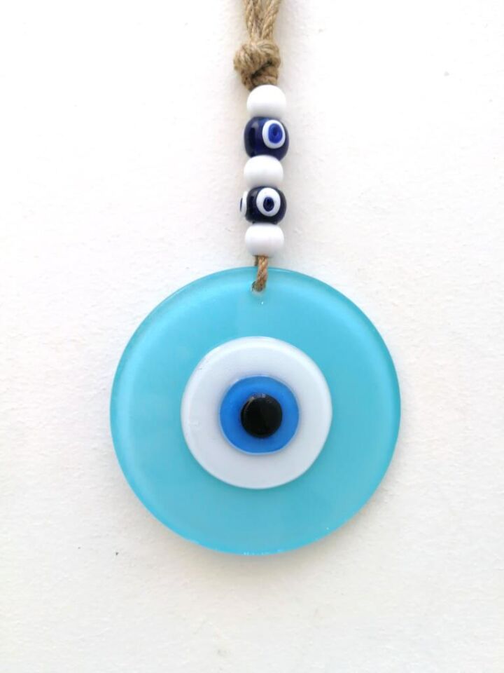 Renkli Cam Nazarlık Duvar Süsü Hediyelik Nazar Boncuğu