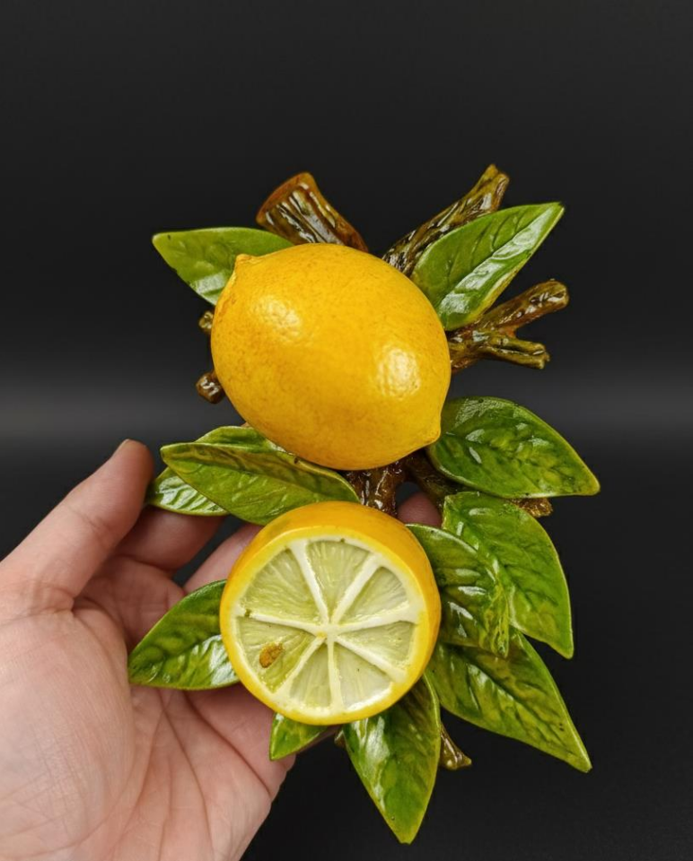 Dekoratif Canlı Renk Dal Üstünde Limon Duvar Dekoru Dekoratif Duvar Süsü  Doğa Temalı Ev Ofis Mutfak Salon Aksesuarı