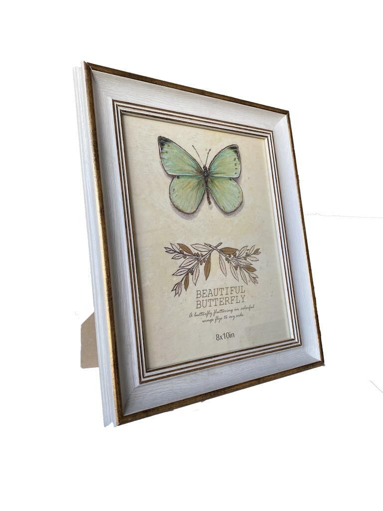 Ahşap Büyük Boy Vintage Fotoğraf Çerçevesi Masa Çerçevesi Duvar Çerçevesi 20 cm x 25 cm Beyaz