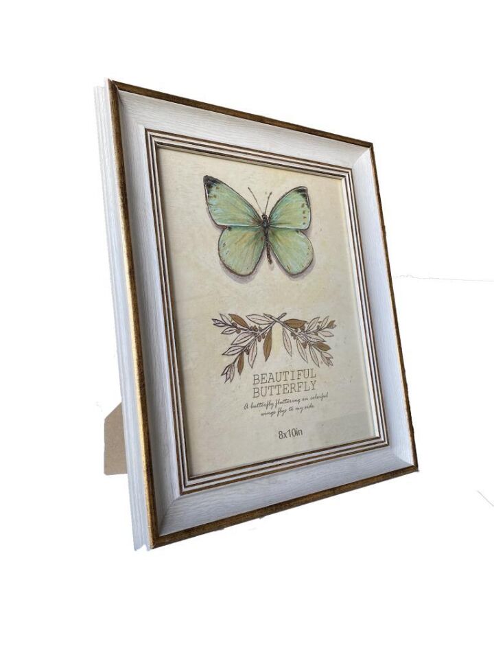 Ahşap Büyük Boy Vintage Fotoğraf Çerçevesi Masa Çerçevesi Duvar Çerçevesi 20 cm x 25 cm Beyaz