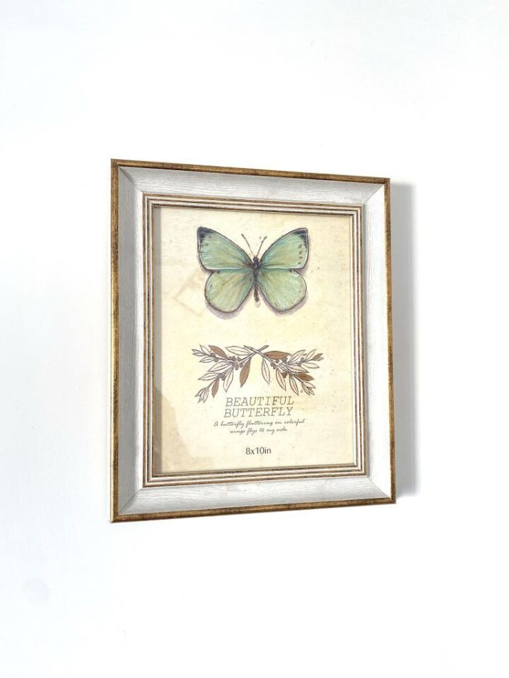 Ahşap Büyük Boy Vintage Fotoğraf Çerçevesi Masa Çerçevesi Duvar Çerçevesi 20 cm x 25 cm Beyaz