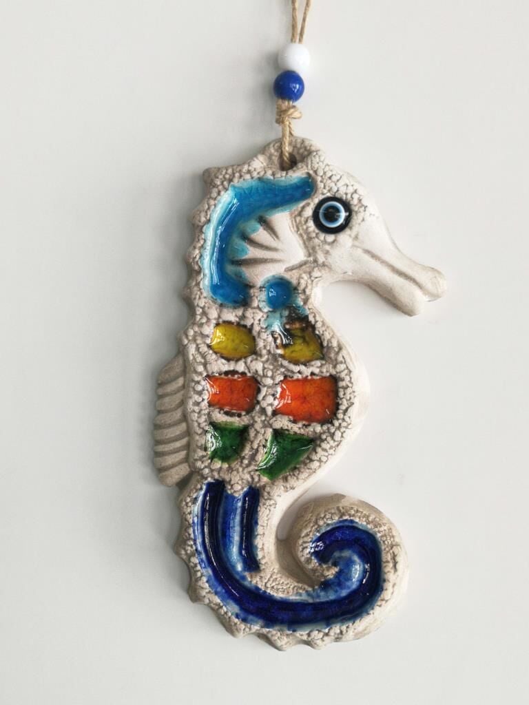 Dekoratif Mini Boy Seramik Denizatı Renkli Duvar Süsü