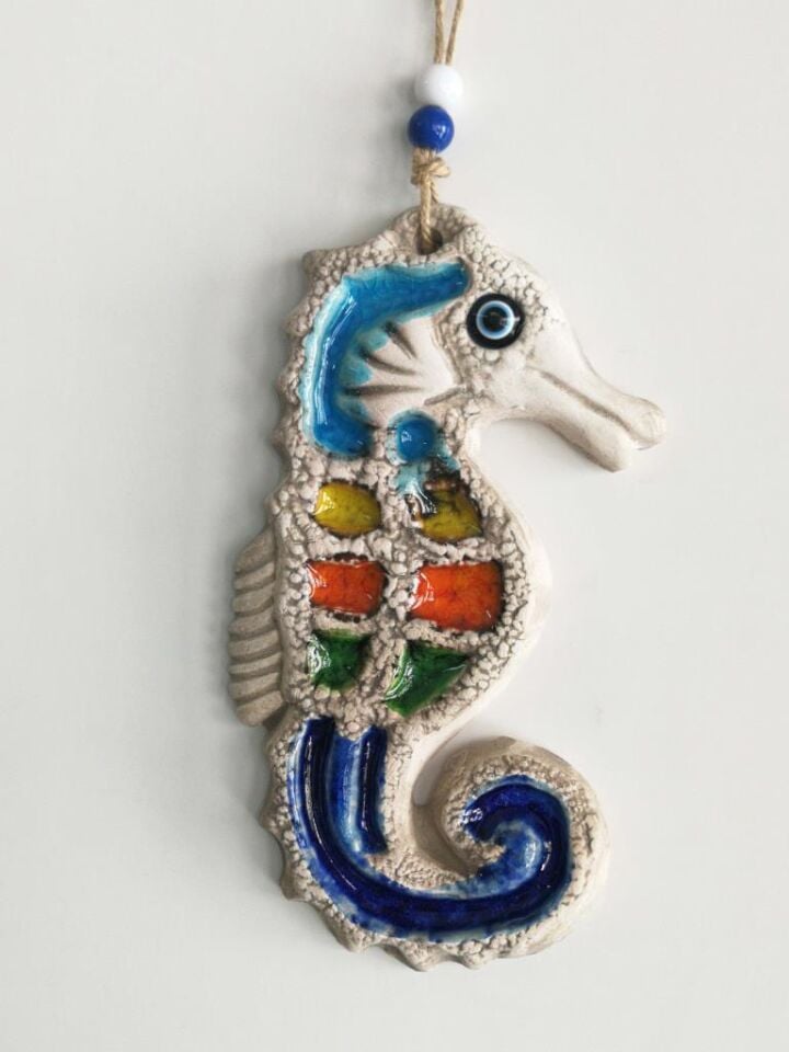 Dekoratif Mini Boy Seramik Denizatı Renkli Duvar Süsü