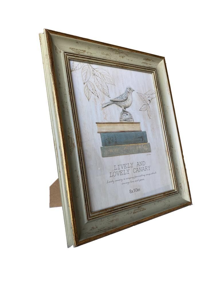 Ahşap Büyük Boy Vintage Fotoğraf Çerçevesi Masa Çerçevesi Duvar Çerçevesi 20 cm x 25 cm YEŞİL