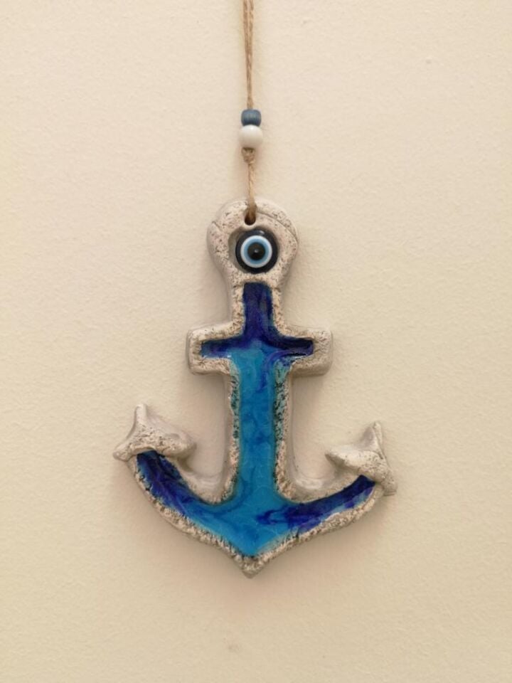 Dekoratif Mini Boy Seramik Çapa Renkli Duvar Süsü