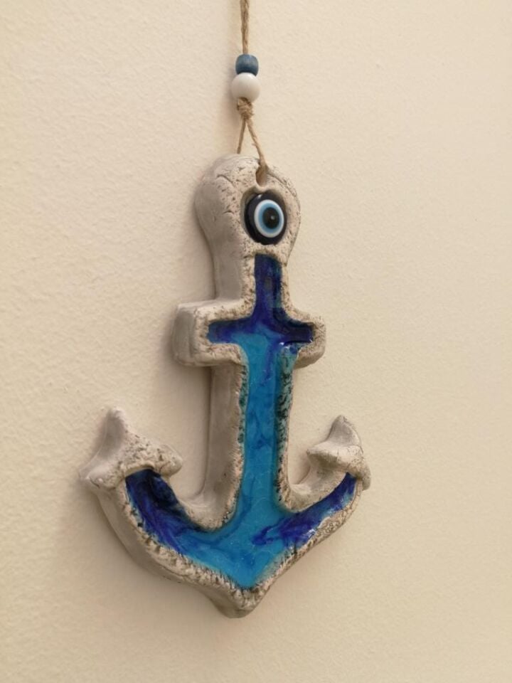 Dekoratif Mini Boy Seramik Çapa Renkli Duvar Süsü