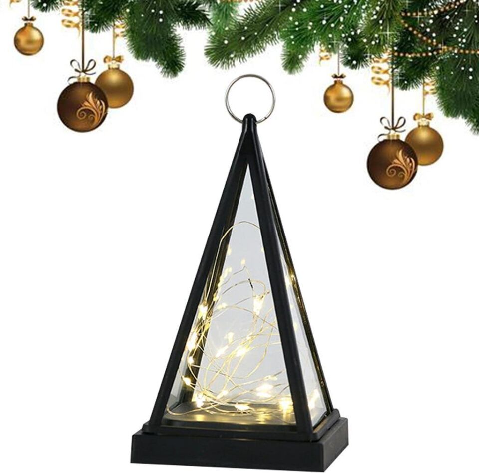 Dekoratif Piramit Figürlü Led Işıklı Aydınlatma Yılbaşı Doğum Günü Özel Gün Asılabilir Dekorasyon