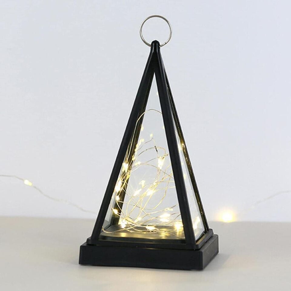 Dekoratif Piramit Figürlü Led Işıklı Aydınlatma Yılbaşı Doğum Günü Özel Gün Asılabilir Dekorasyon