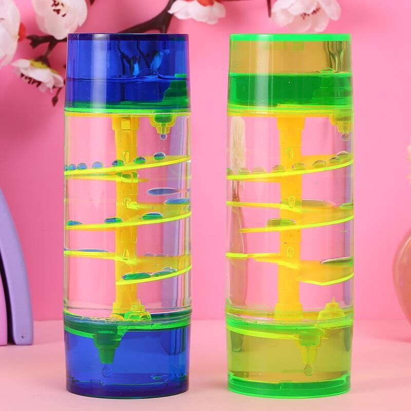 Dekoratif Silindir Şekilli Sıvı Kum Saati Masa Dekoru Hediye Dekorasyon