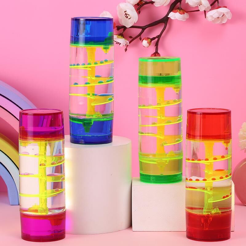 Dekoratif Silindir Şekilli Sıvı Kum Saati Masa Dekoru Hediye Dekorasyon