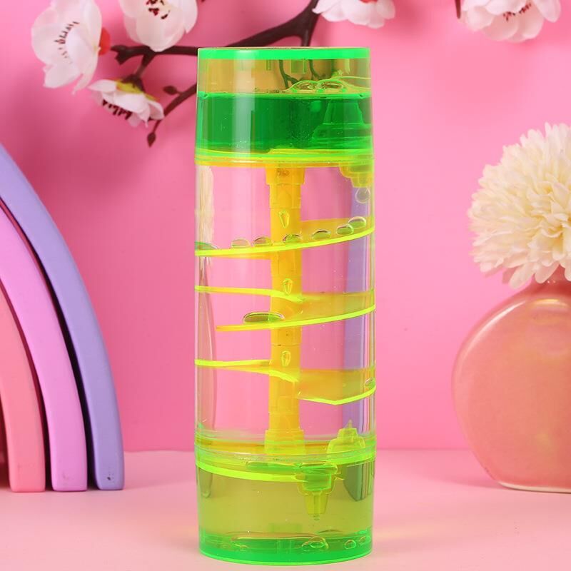 Dekoratif Silindir Şekilli Sıvı Kum Saati Masa Dekoru Hediye Dekorasyon