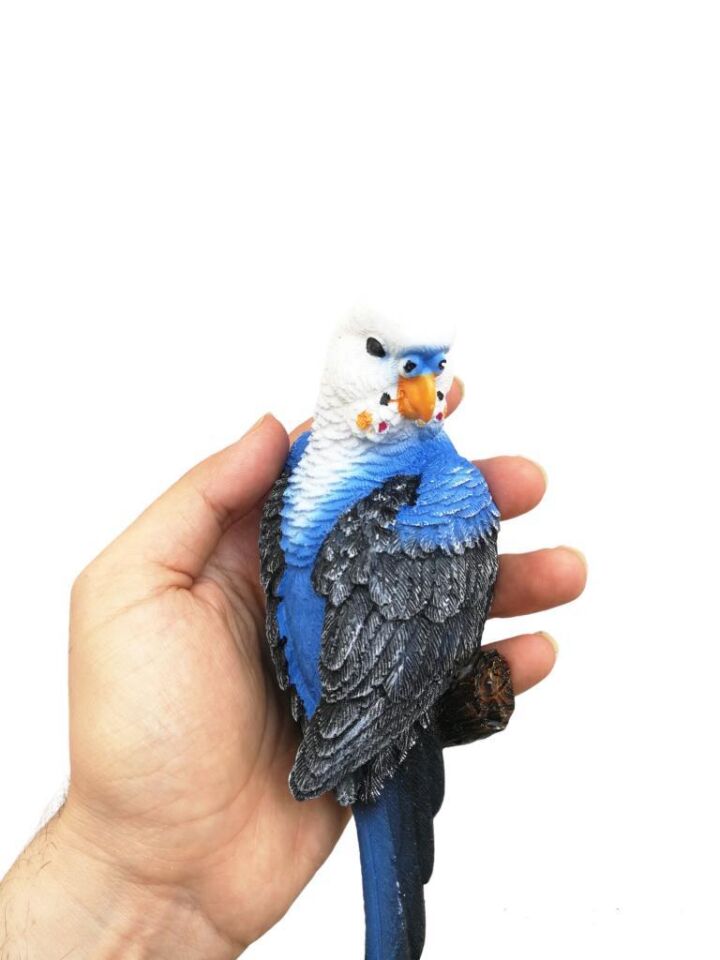 Dekoratif İkili Muhabbet Kuşu Duvar Süsü Dekoru MAVİ