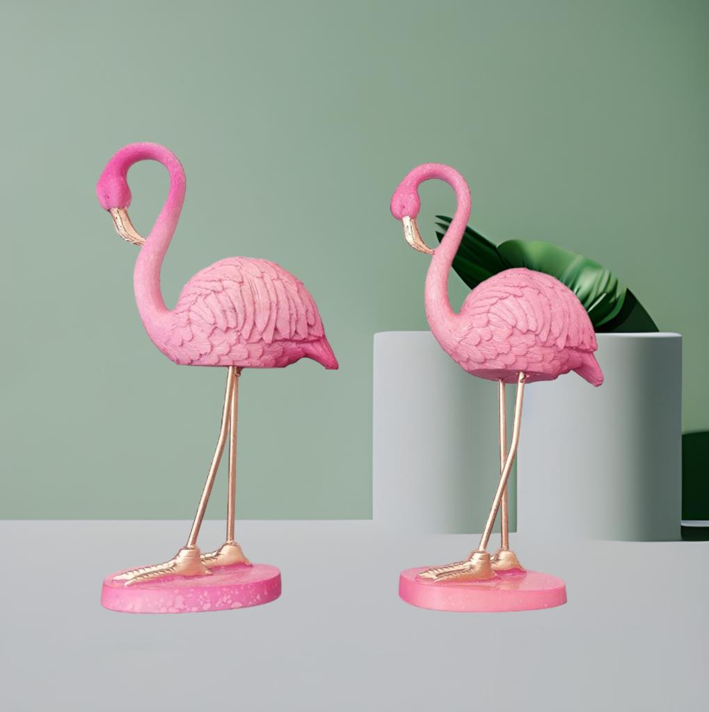 Dekoratif İkili Flamingo Biblo Ev Dekorasyon Biblo