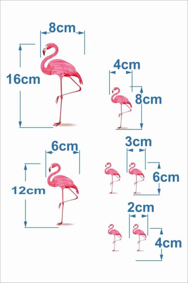 Lazer Kesim 7 Parça Ahşap Flamingo Duvar Süsü