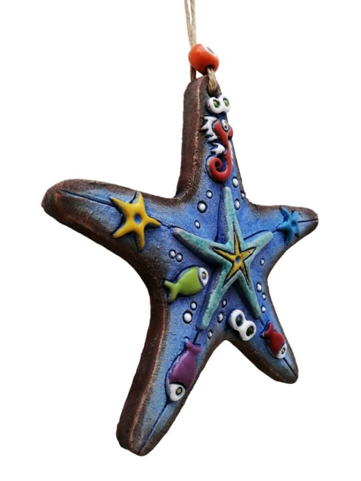 Özel Tasarım Deniz Yıldızı Seramik Duvar Süsü Ev Bahçe Duvar Dekorasyon