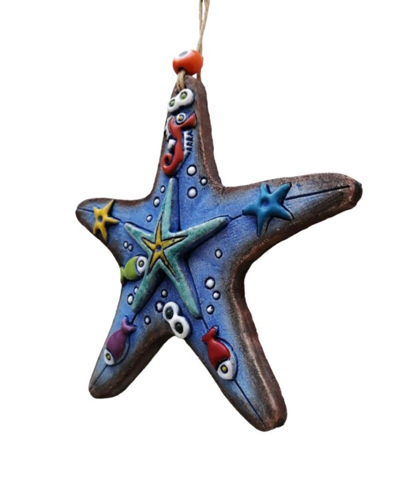 Özel Tasarım Deniz Yıldızı Seramik Duvar Süsü Ev Bahçe Duvar Dekorasyon