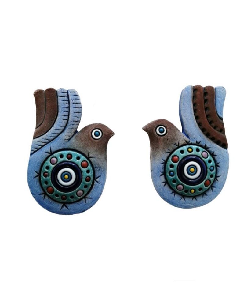 Özel Tasarım Seramik İkili Kuş Duvar Süsü Ev Bahçe Dekorasyon