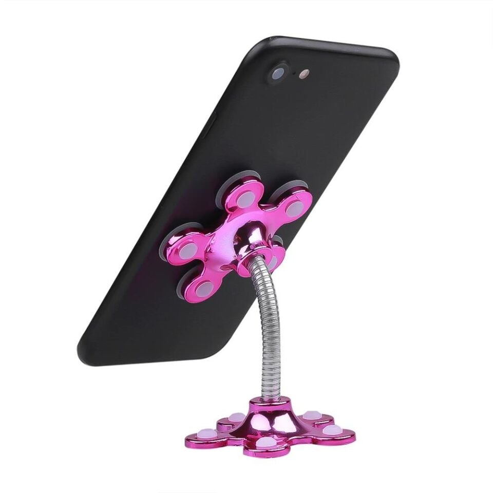 Vantuzlu Telefon Tutucu 360 Derece Dönebilen Araç İçi Telefon Standı Pembe