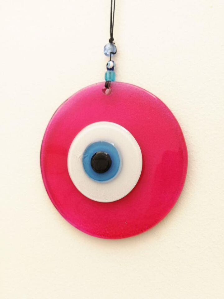 Renkli Cam Hediyelik Nazarlık Duvar Süsü Nazar Boncuğu