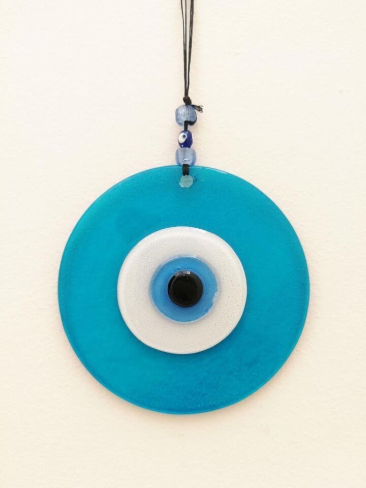 Renkli Cam Hediyelik Nazarlık Duvar Süsü Nazar Boncuğu