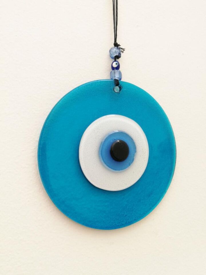 Renkli Cam Hediyelik Nazarlık Duvar Süsü Nazar Boncuğu