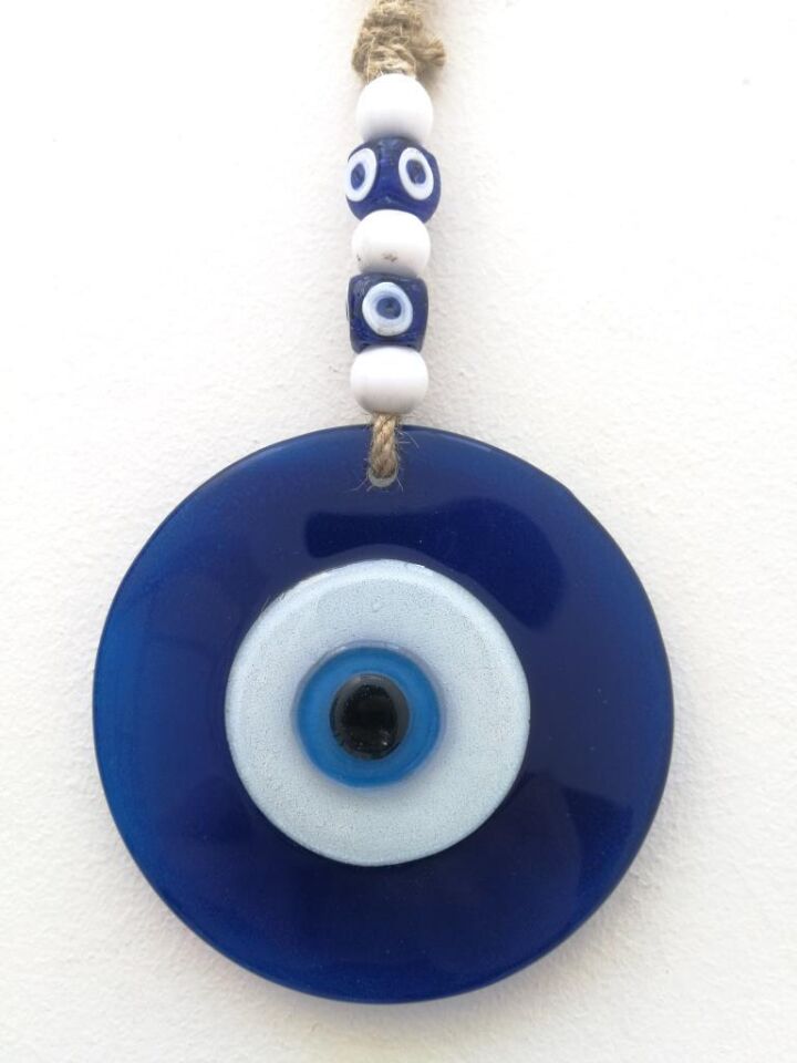 Renkli Cam Nazarlık Duvar Süsü Nazar Boncuğu