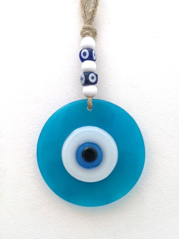 Renkli Cam Nazarlık Duvar Süsü Nazar Boncuğu