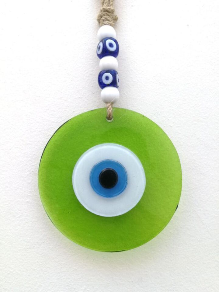 Renkli Cam Nazarlık Duvar Süsü Nazar Boncuğu