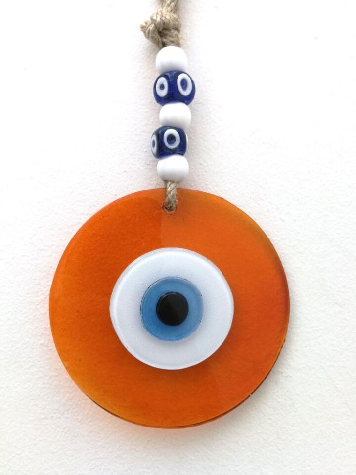 Renkli Cam Nazarlık Duvar Süsü Nazar Boncuğu