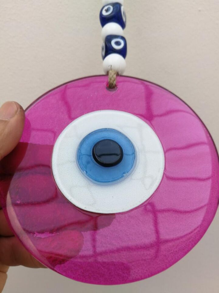 Renkli Cam Nazarlık Duvar Süsü Nazar Boncuğu