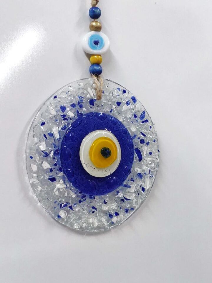 Nazar Boncuğu 13 cm Duvar Süsü Hediye Nazarlık El işi
