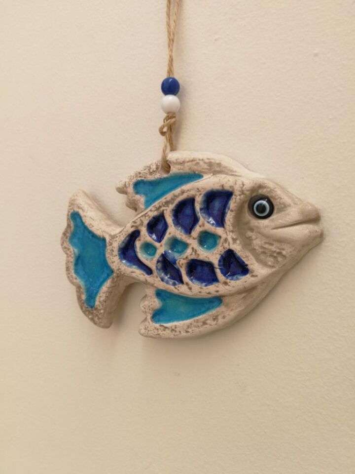 Seramik Mini Balık Dekoratif Duvar Süsü 16x10 cm