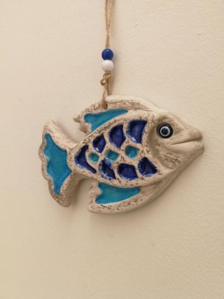Seramik Mini Balık Dekoratif Duvar Süsü 16x10 cm