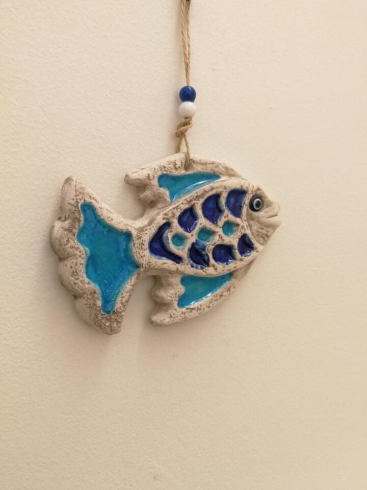 Seramik Mini Balık Dekoratif Duvar Süsü 16x10 cm