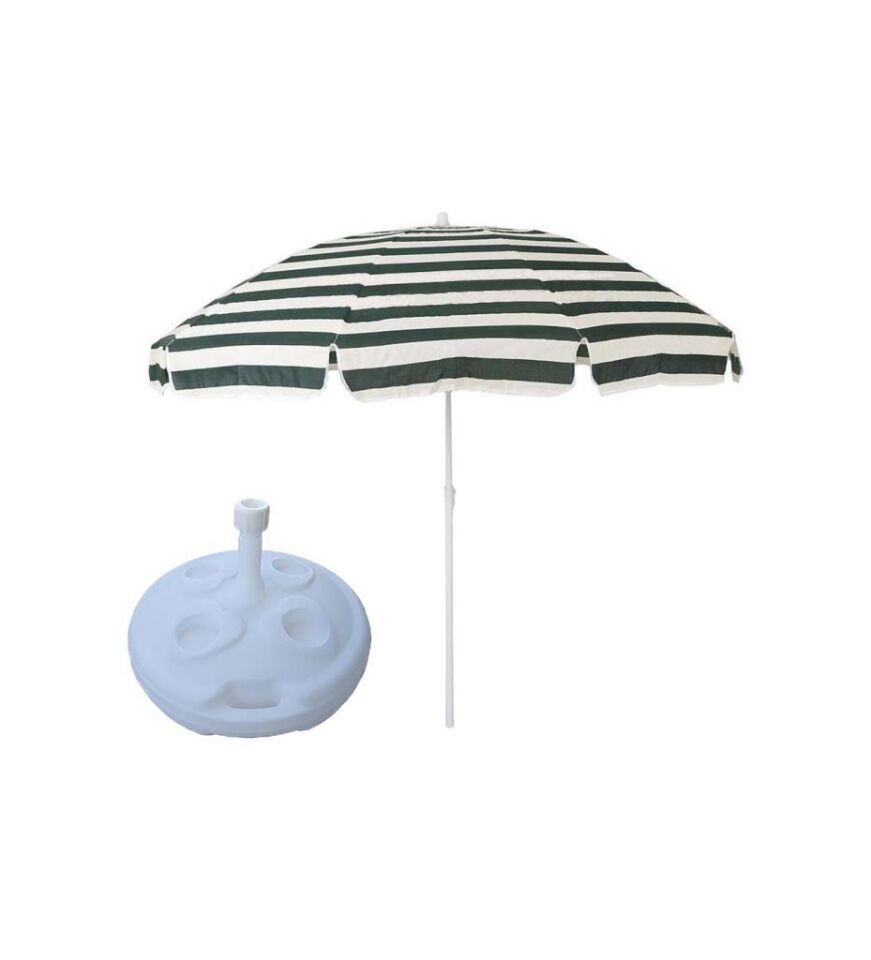 Yüksek Kalite 10 Telli Eğilebilir 2 mt Plaj Şemsiyesi Bidon Dahil