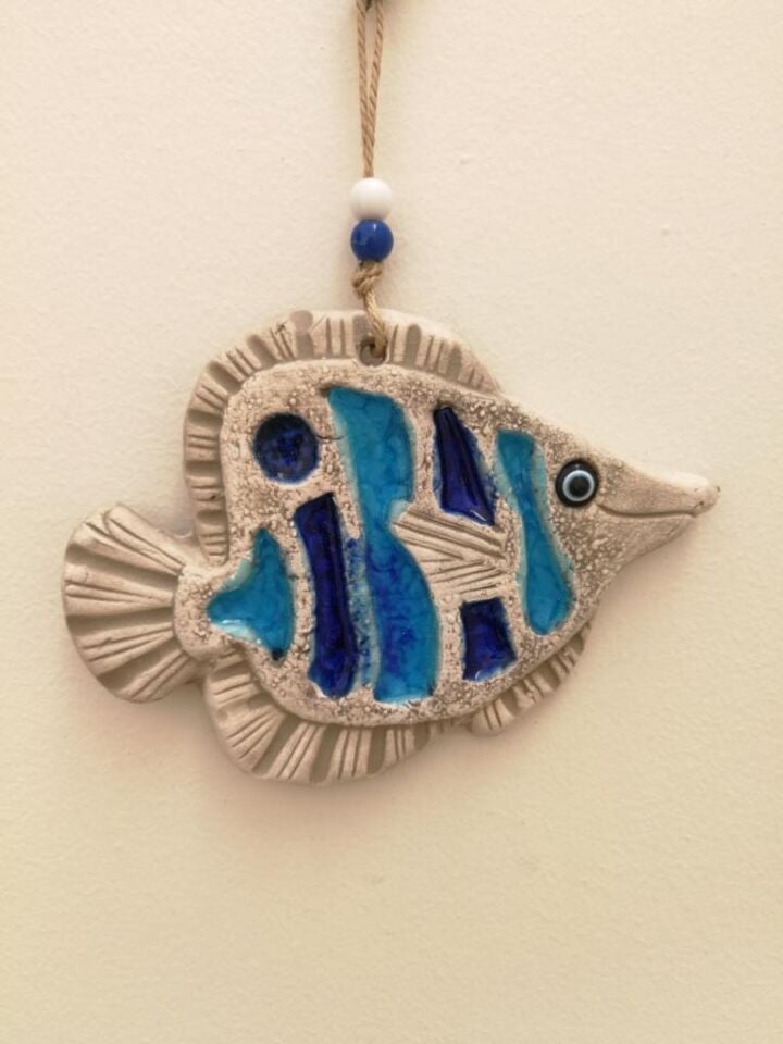 Seramik Mini Balık Dekoratif Duvar Süsü 17x12 cm
