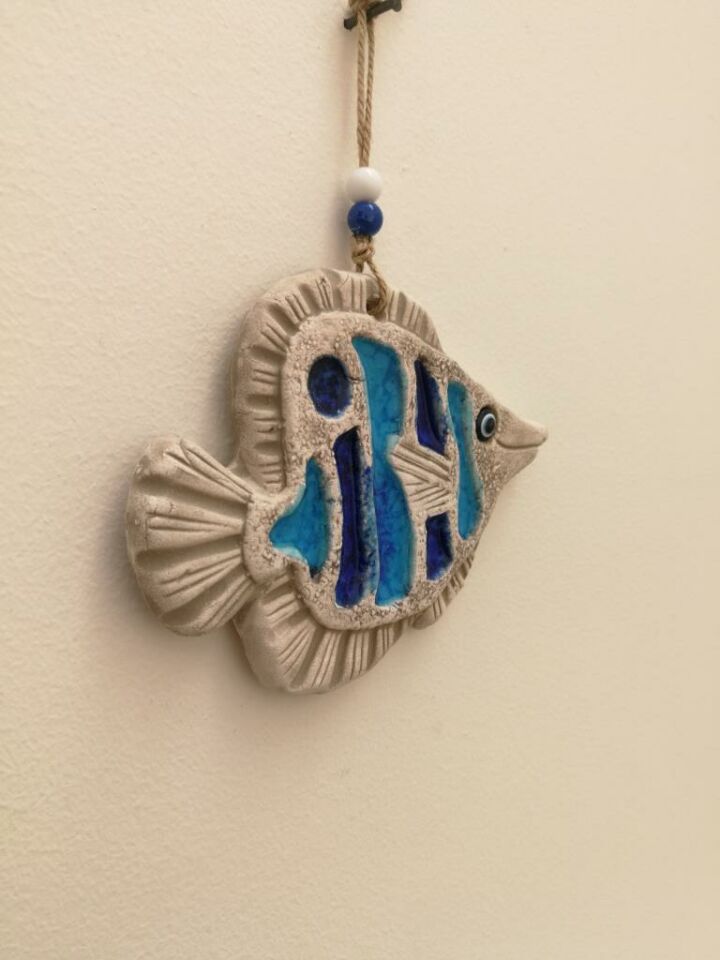 Seramik Mini Balık Dekoratif Duvar Süsü 17x12 cm