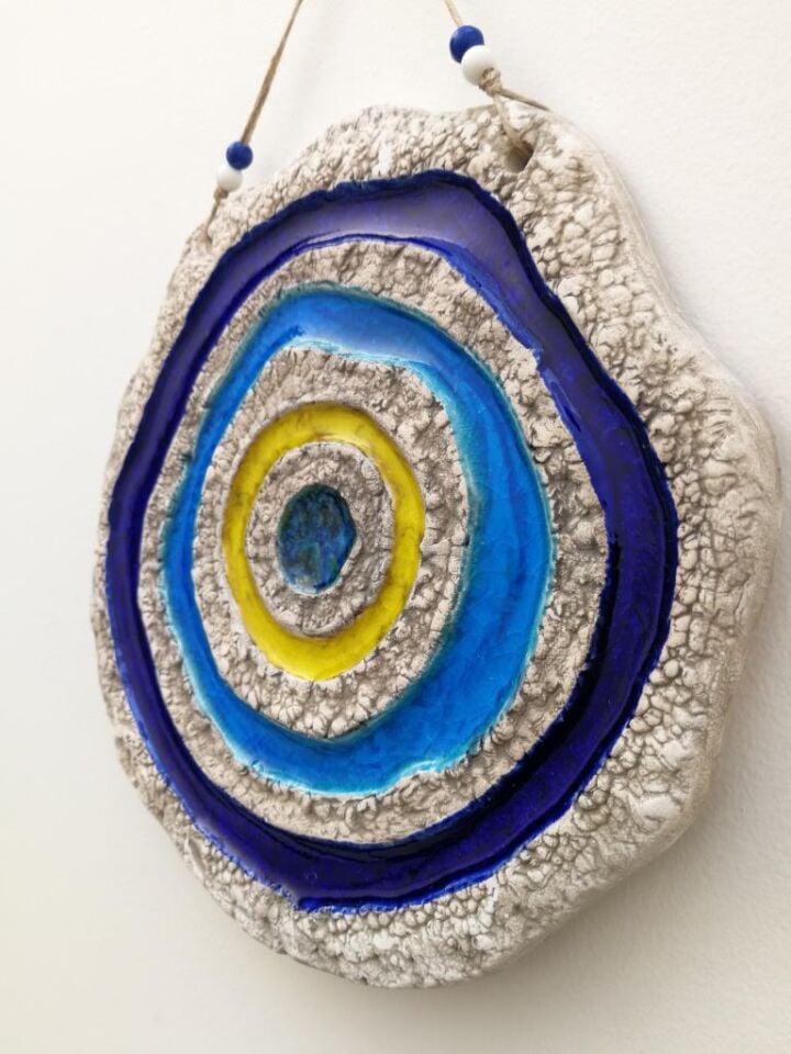 Seramik Nazar Boncuğu Dekoratif Duvar Süsü Nazarlık