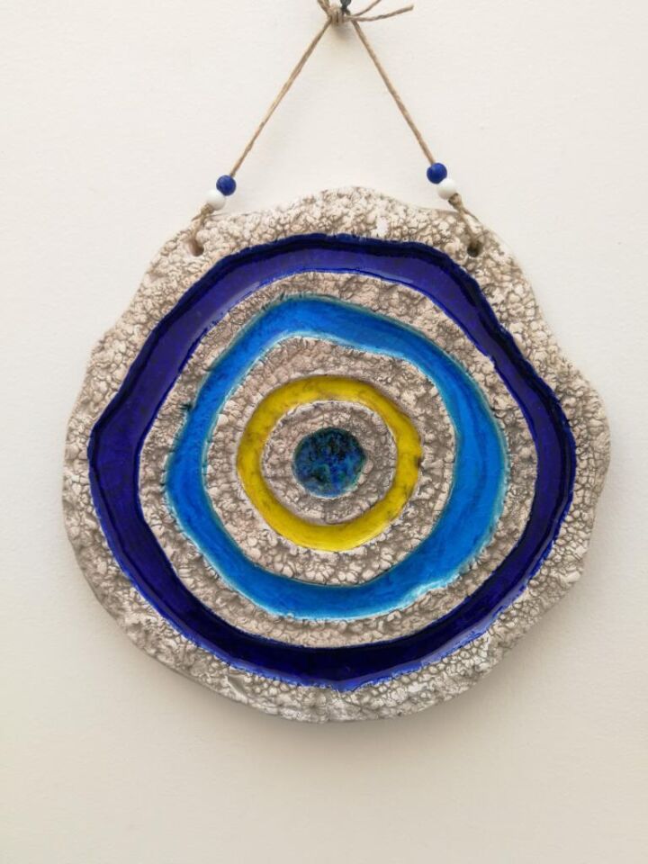 Seramik Nazar Boncuğu Dekoratif Duvar Süsü Nazarlık